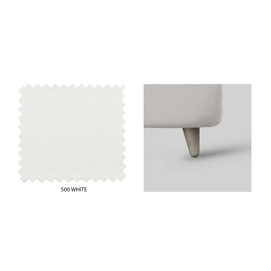 Dobbeltseng med sengegavl i øko-læder eller stof Made in Italy - Buddy Viadurini