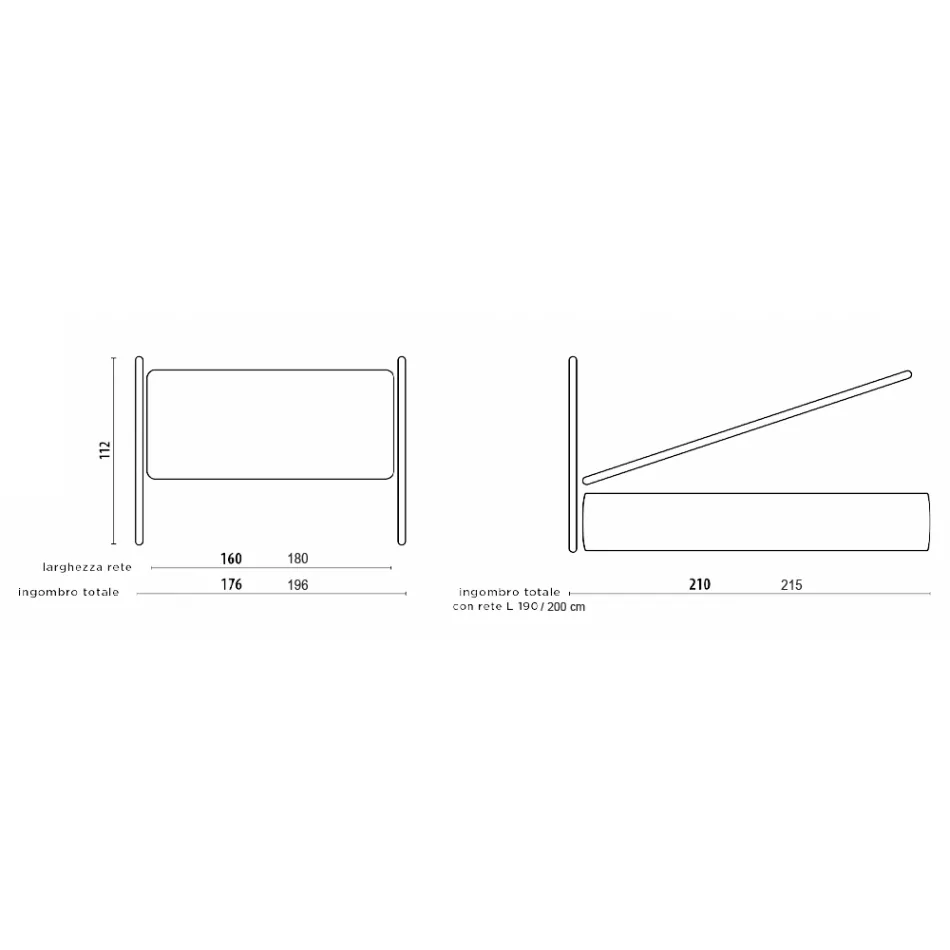Dobbeltseng med sengegavl i øko-læder eller stof Made in Italy - Buddy Viadurini