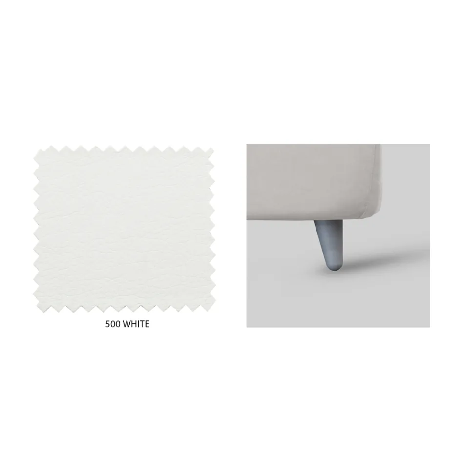 Dobbeltseng med øko-læder sengegavl Made in Italy - Fiuto Viadurini