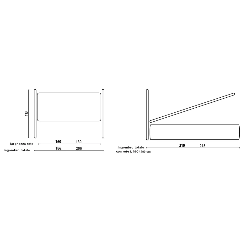 Dobbeltseng med øko-læder sengegavl Made in Italy - Fiuto Viadurini