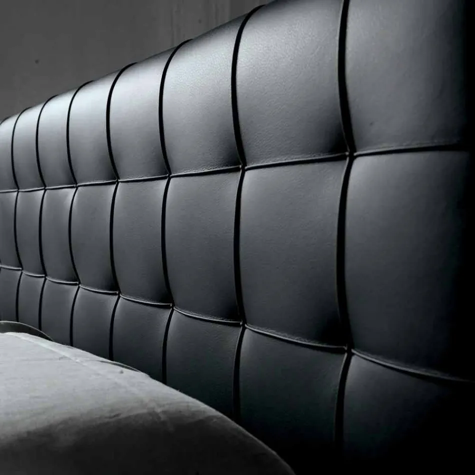 Design dobbeltseng med polstret hovedbygning Leilo, 160x200 cm Viadurini