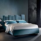 Højkvalitets moderne polstret design dobbeltseng i blå eller grå - Kenzo Viadurini