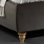 Betrukket dobbeltseng med opbevaringsboks 160x190 / 200cm Leone Viadurini