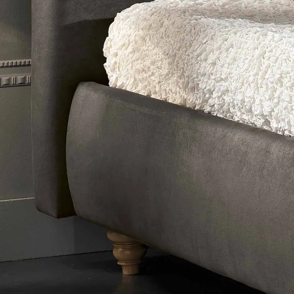 Betrukket dobbeltseng med opbevaringsboks 160x190 / 200cm Leone Viadurini