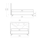Polstret dobbeltseng med opbevaringsboks lavet i Italien - solsikke Viadurini