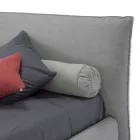 Polstret dobbeltseng med æske, stof eller øko-læder Made in Italy - Lardino Viadurini