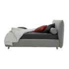 Polstret dobbeltseng med æske, stof eller øko-læder Made in Italy - Lardino Viadurini