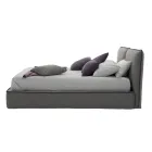 Polstret dobbeltseng med kommode i øko-læder eller stof - Notre Dame Viadurini