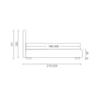 Polstret dobbeltseng med stofopbevaringsenhed - Belle Viadurini