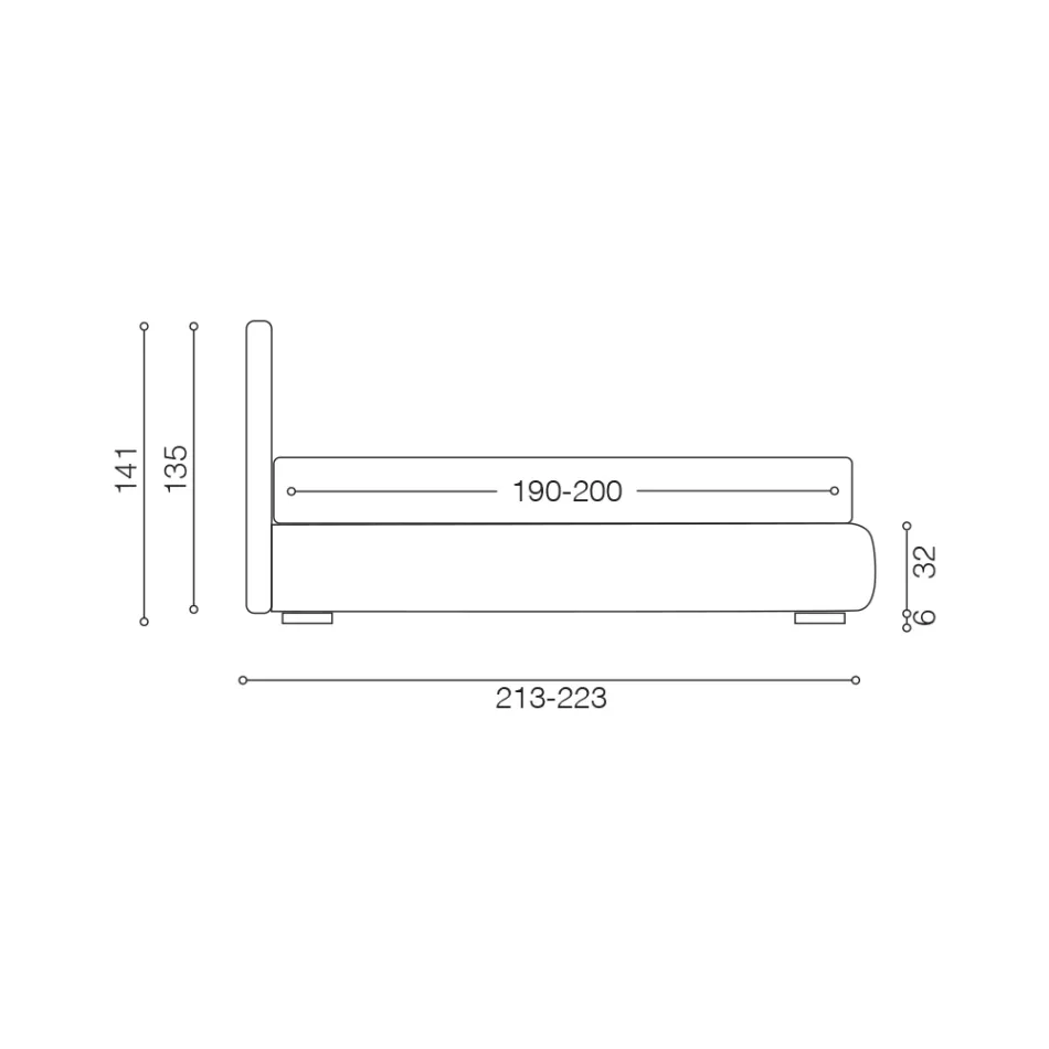 Polstret dobbeltseng med stofopbevaringsenhed - Belle Viadurini