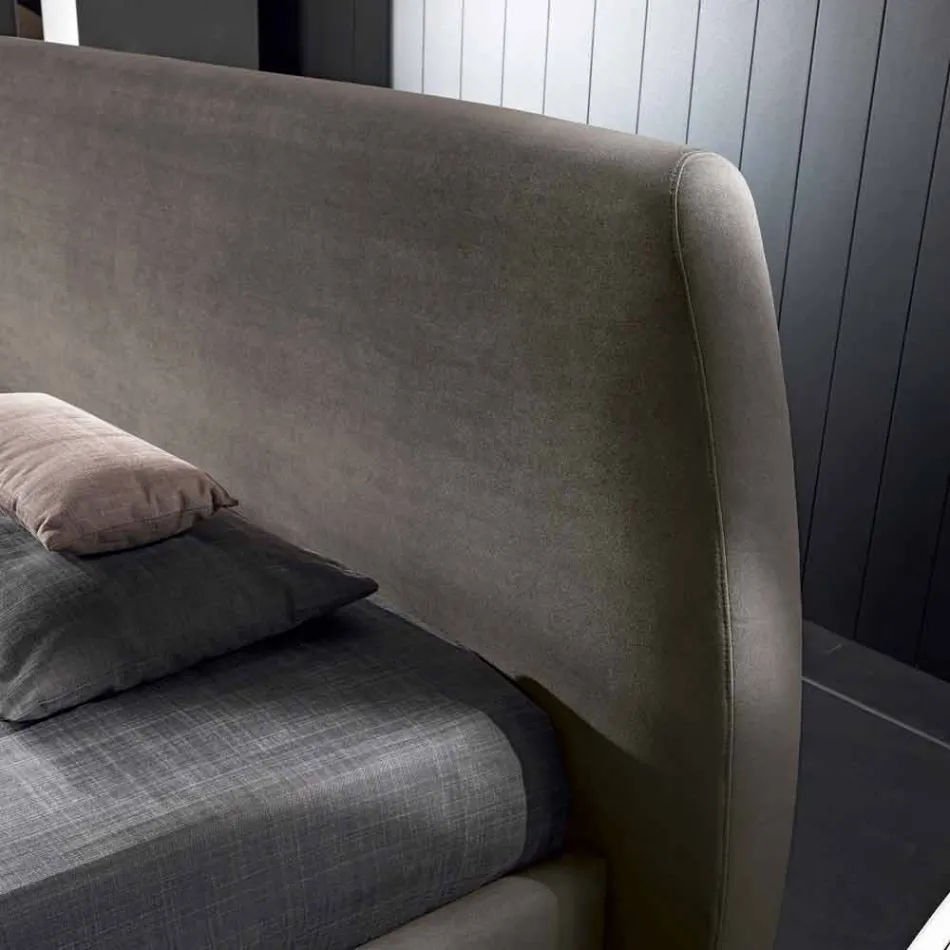 Polstret dobbeltseng med moderne container 160x190 / 200 Reby Viadurini