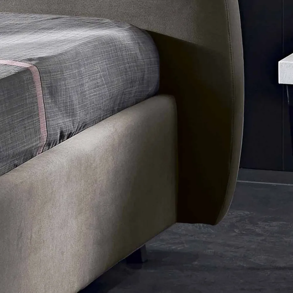 Polstret dobbeltseng med moderne container 160x190 / 200 Reby Viadurini