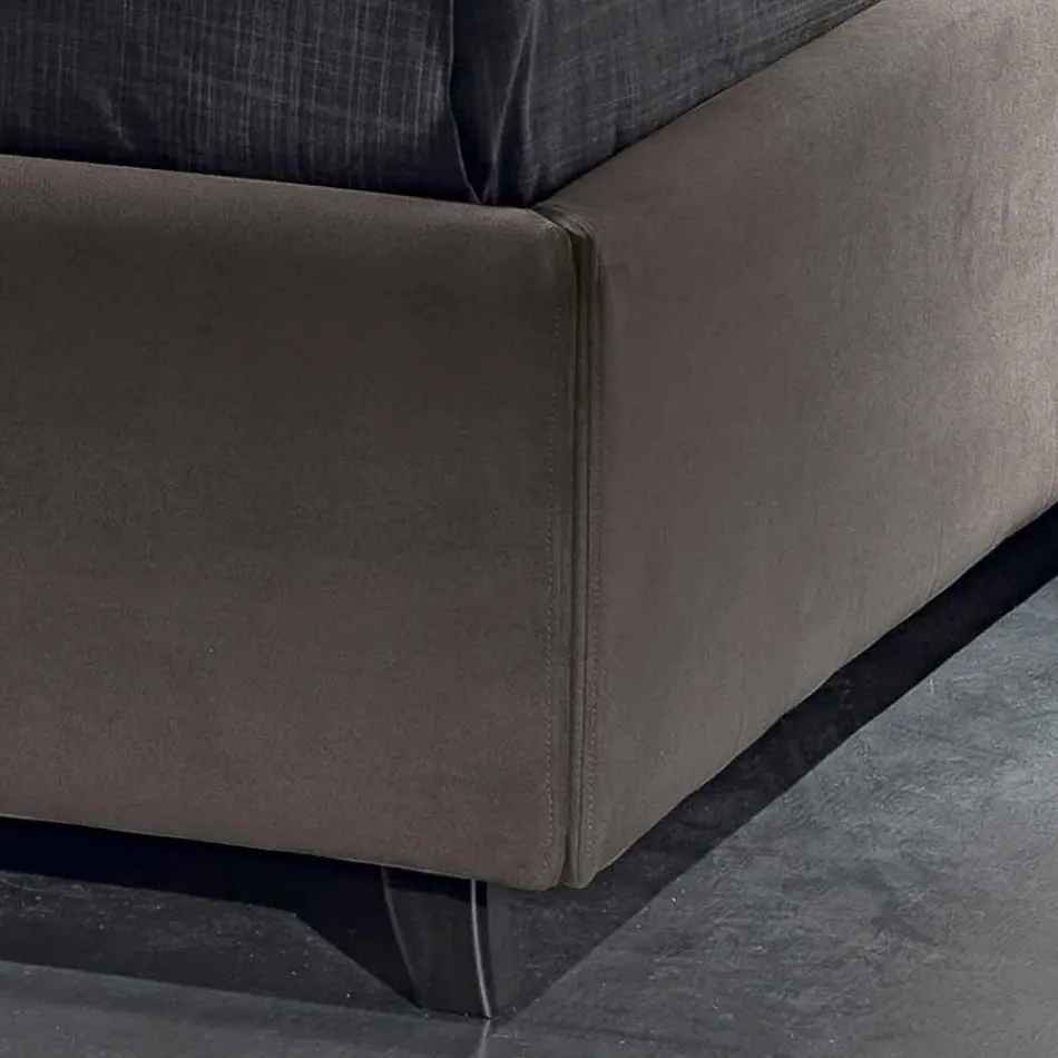 Polstret dobbeltseng med moderne container 160x190 / 200 Reby Viadurini