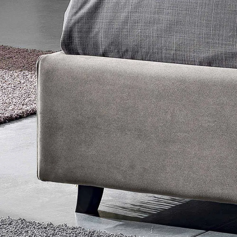 Polstret dobbeltseng med moderne container 160x190 / 200 Reby Viadurini