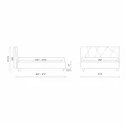 Polstret dobbeltseng med stofcontainer fremstillet i Italien - sten Viadurini