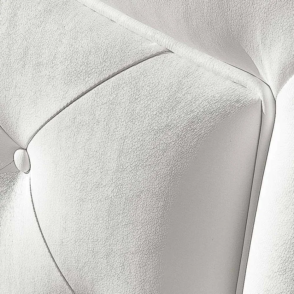 Dobbeltseng betrukket med imiteret læder med box 160x190 / 200 cm Agly Viadurini