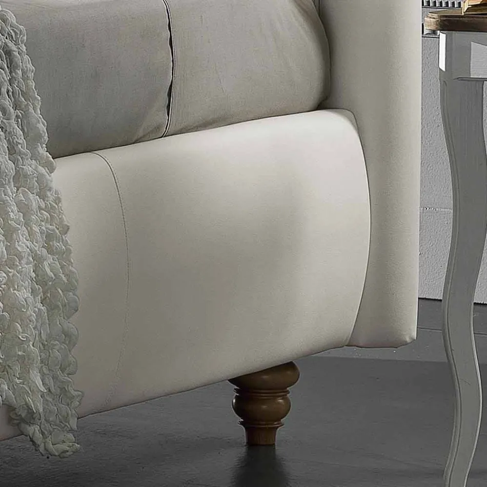 Dobbeltseng betrukket med imiteret læder med box 160x190 / 200 cm Agly Viadurini