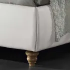 Dobbeltseng betrukket med imiteret læder med box 160x190 / 200 cm Agly Viadurini