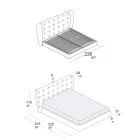 Dobbeltseng betrukket med polyurethanskum Made in Italy - Capriccio Viadurini