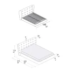 Dobbeltseng betrukket med polyurethanskum Made in Italy - Capriccio Viadurini