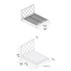 Polstret dobbeltseng beklædt med stof eller læder - Celebre Viadurini