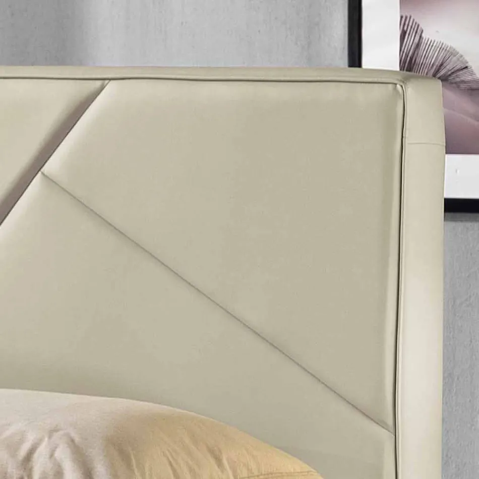 Dobbeltseng i imiteret læder med box toppede 160x190 / 200 cm Mia Viadurini