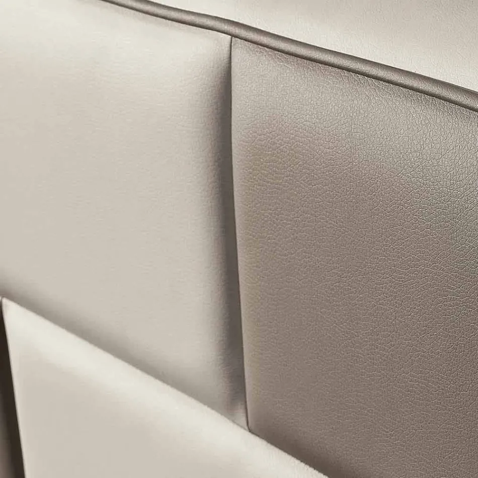 Dobbeltseng i imiteret læder med opbevaringsboks 160x190 / 200 cm Gin Viadurini