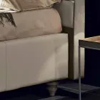 Dobbeltseng i imiteret læder med opbevaringsboks 160x190 / 200 cm Gin Viadurini