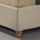 Dobbeltseng i imiteret læder med opbevaringsboks 160x190 / 200 cm Gin Viadurini