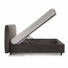 Dobbeltseng i imiteret læder med opbevaringsboks 160x190 / 200 cm Gin Viadurini