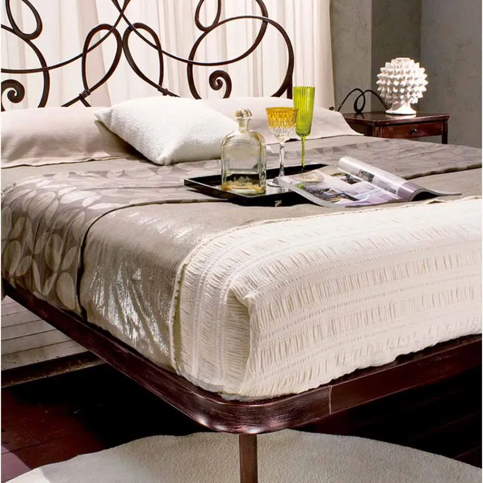 Dobbeltseng Smedejern Granit Viadurini