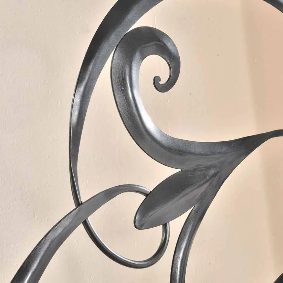 jern dobbeltseng med hovedgærde i Allison smedet klinge Viadurini