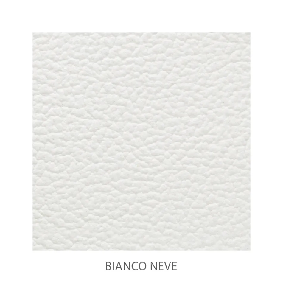 Dobbeltseng i jern og ægte læder, 2 sengeborde og madras - grunde Viadurini