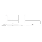 Dobbeltseng i jern og ægte læder, 2 sengeborde og madras - grunde Viadurini