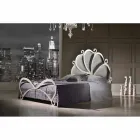 Dobbeltseng polstret med jern krystaller Kimberly Viadurini