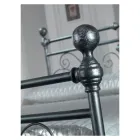 Dobbeltseng i sort sølv rørformet jern lavet i Italien - geometri Viadurini