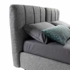 Stof dobbeltseng med kasse og stribet hovedgærde fremstillet i Italien - indfødte Viadurini