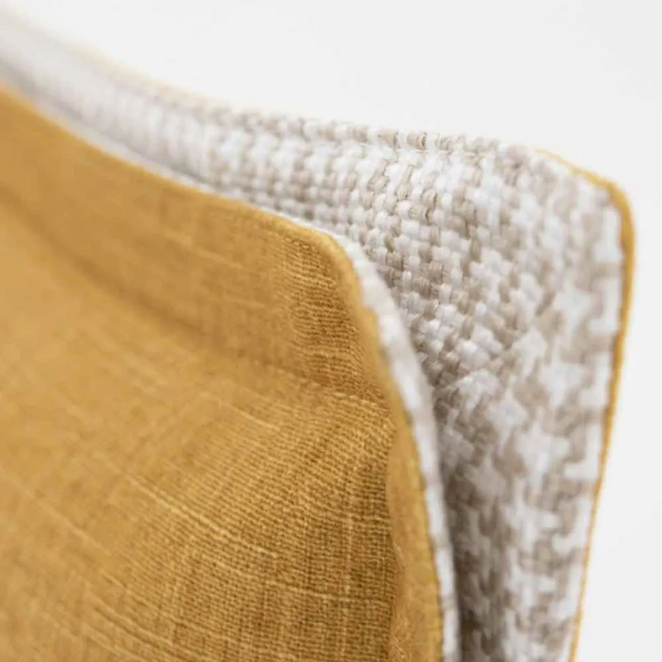 Dobbeltseng i stof med metalfødder fremstillet i Italien - Glorio Viadurini