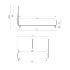 Dobbeltseng i stof eller fløjl med opbevaringsenhed Made in Italy - Ernesto Viadurini