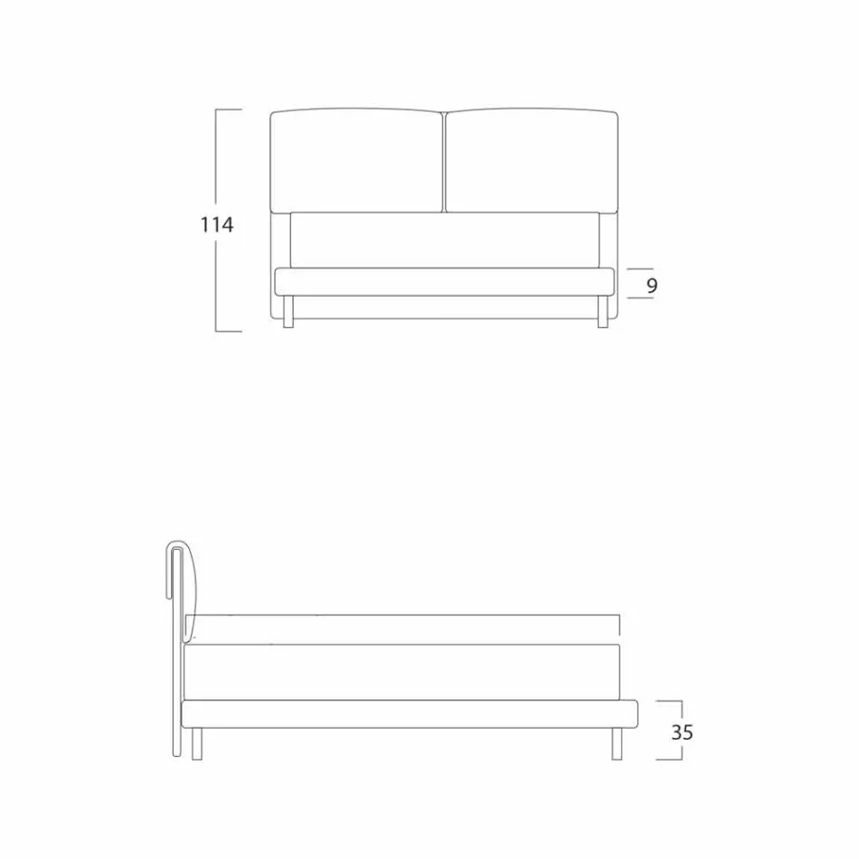 Moderne dobbeltseng, tynd base, Iorca ved Bolzan Viadurini