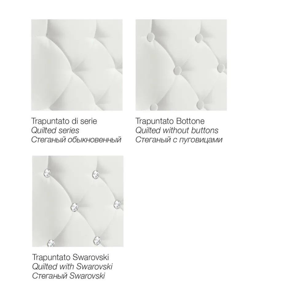 Moderne dobbeltseng med boks og quiltet sengegavl - London Viadurini