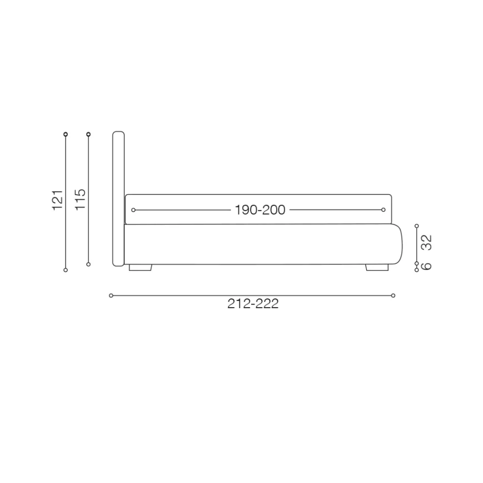 Moderne dobbeltseng med boks og quiltet sengegavl - London Viadurini