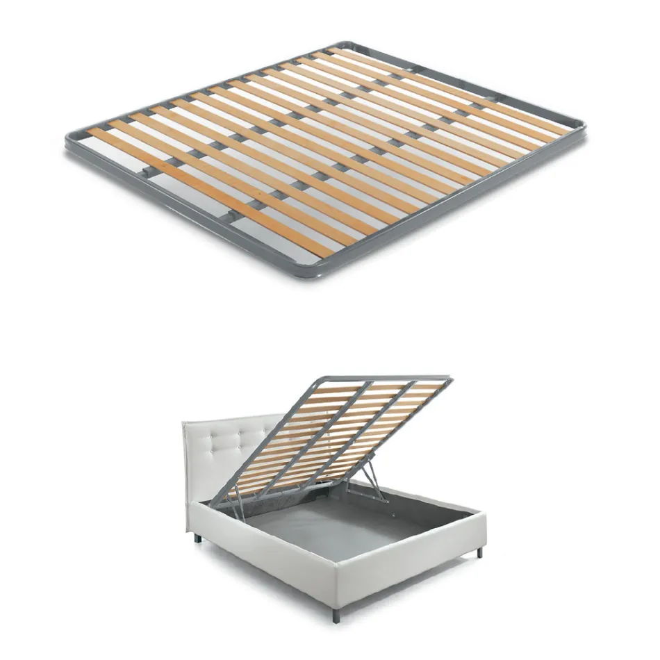 Moderne dobbeltseng med brandsikker læderboks - Ania Viadurini