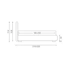 Moderne dobbeltseng med brandsikker læderboks - Ania Viadurini