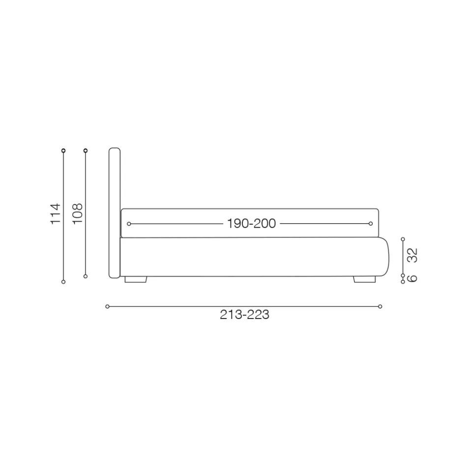 Moderne dobbeltseng med brandsikker læderboks - Ania Viadurini
