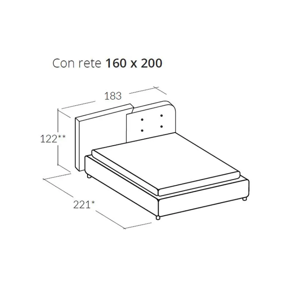 Moderne design dobbeltseng i grå og orange fløjl - Plorifon Viadurini