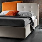 Moderne design dobbeltseng i grå og orange fløjl - Plorifon Viadurini