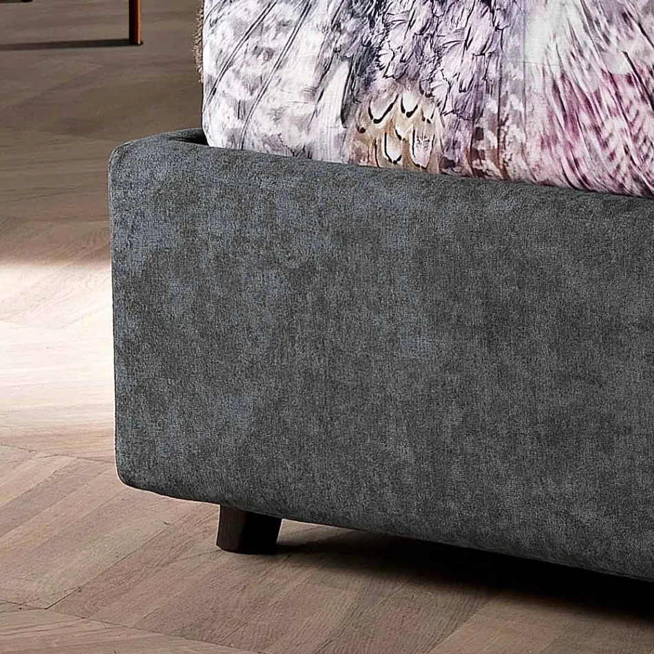 Moderne polstret dobbeltseng med quiltet eller glat design - Aftamo Viadurini