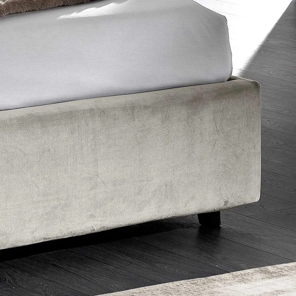 Moderne polstret dobbeltseng med quiltet eller glat design - Aftamo Viadurini