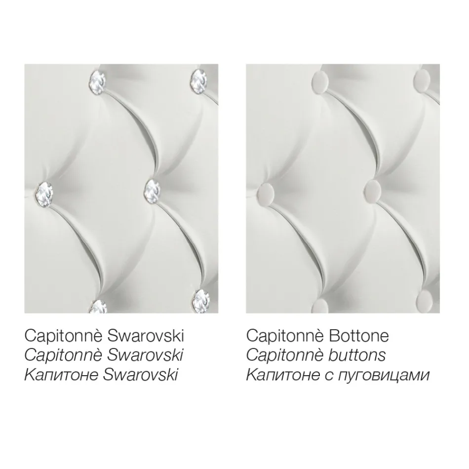 Moderne dobbeltseng i kunstlæder med opbevaring - Ozzano Viadurini